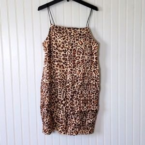 Leopard print slip dress